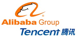Alibabas och Tencents logotyper
