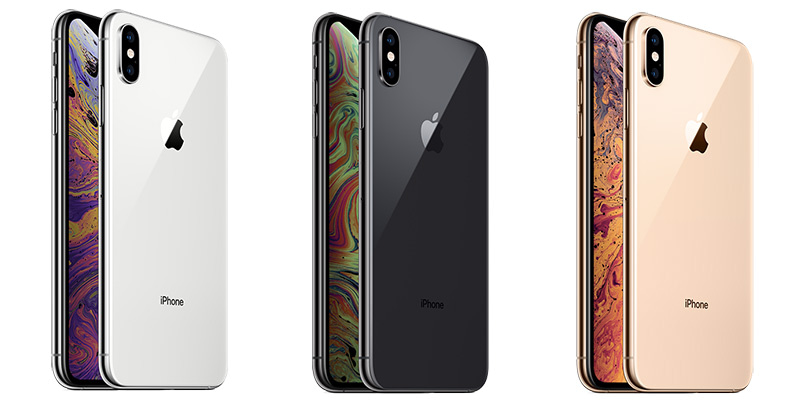 iPhone XS Max i tre olika färger