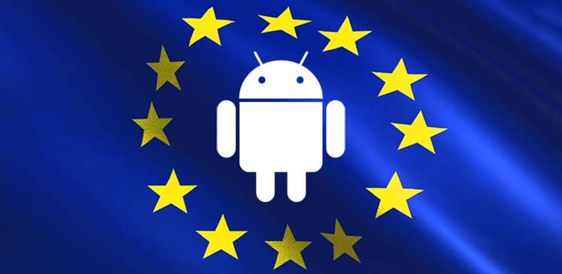 Android-logotypen omgiven av EU-logotypen